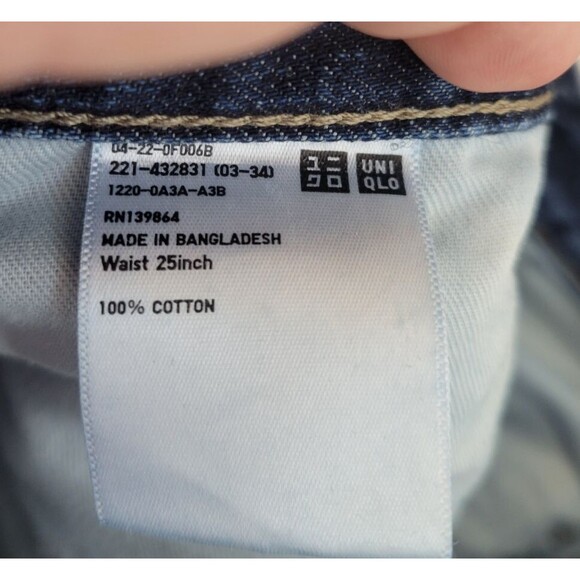 Uniqlo Womens Relaxed Fit Straight Leg Jeans Size 25 - Picture 6 of 7